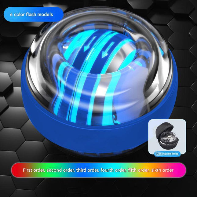 Blue LED Gyro Ball Wrist Power Trainer with Digital Counter and Auto-Start Zinc Alloy Core for Grip Strength and Stress Relief in Australian Homes.