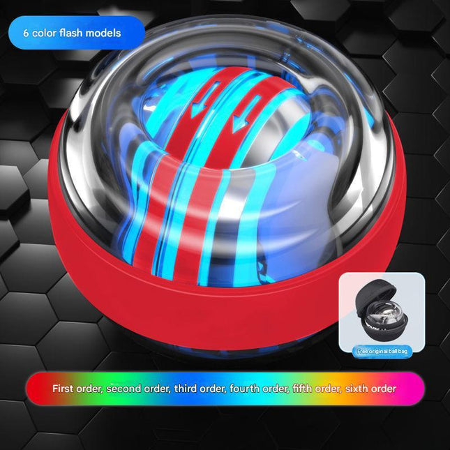 Red LED Gyro Ball Wrist Power Trainer with Digital Counter and Auto-Start Zinc Alloy Core for Grip Strength and Stress Relief in Australian Homes.