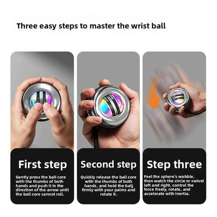 Red LED Gyro Ball Wrist Power Trainer with Digital Counter and Auto-Start Zinc Alloy Core for Grip Strength and Stress Relief in Australian Homes.