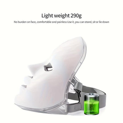 7-Color LED Face Mask with 112 Photon LED Chips Lightweight 290g Beauty Device for Home Skincare and Facial Comfort in Australia.