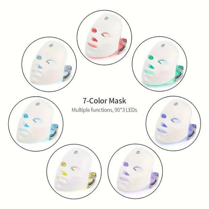 7-Color LED Face Mask with 112 Photon LED Chips Lightweight 290g Beauty Device for Home Skincare and Facial Comfort in Australia.