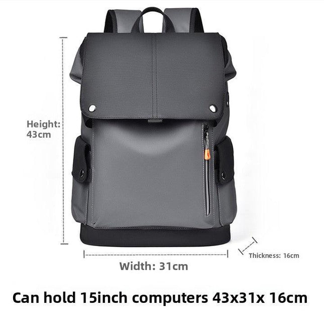 Black and gray Men Large Capacity Business Laptop Backpack Waterproof PU Leather Travel Rucksack with USB Port for Work and Travel in Australia.