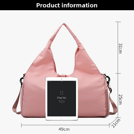 Black Women Large Capacity Yoga Gym Bag with Shoe Compartment and Mat Strap Water Resistant Travel Duffel Lightweight Tote for Fitness and Weekend Trips.