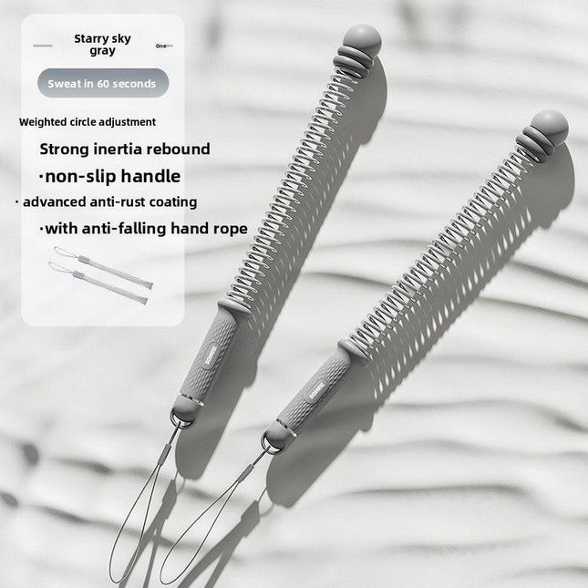Grey Multifunctional Cordless Battle Rope with Adjustable Weight Rings for Home Gym Professional Strength Training Tool for Local Professionals Standard Fit.