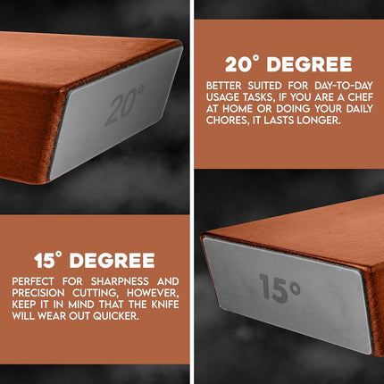 Brown Rolling Knife Sharpener Set with Diamond Discs and Magnetic Base 15 and 20 Degree Angles for Precision Kitchen Knife Maintenance in Australian Homes.