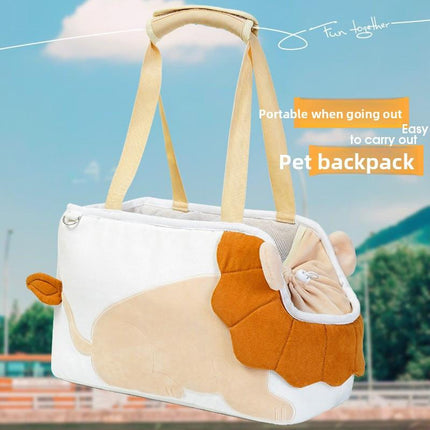 Lion Shape Pet Carrier Bag Large Capacity Breathable Mesh Adjustable Opening Portable Handheld Shoulder Travel Bag for Local Pet Owners and Small Animals.