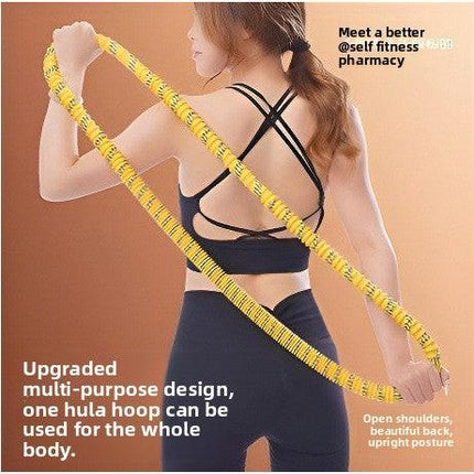 Purple Weighted Soft Spring Hula Hoop with Silent Alloy Interior and Polyester Wrap for Home Gym Full Body Fitness and Abdominal Training Solution.