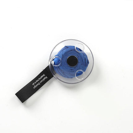 2-PCS Blue Compact Retractable Shopping Bag with Durable Nylon and ABS Plastic Disc Design for Everyday Use Local Standard Fit.