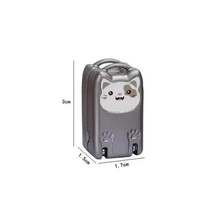 Mini Cat Design Silver Compact Folding Nail Clippers with Stainless Steel Blade and Keychain Design for Daily Use Local Standard Fit.