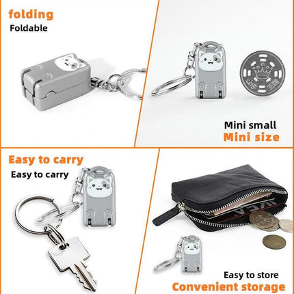 Mini Cat Design Gold Compact Folding Nail Clippers with Stainless Steel Blade and Keychain Design for Daily Use Local Standard Fit.