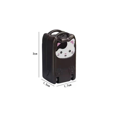 Mini Cat Design Black Compact Folding Nail Clippers with Stainless Steel Blade and Keychain Design for Daily Use Local Standard Fit.