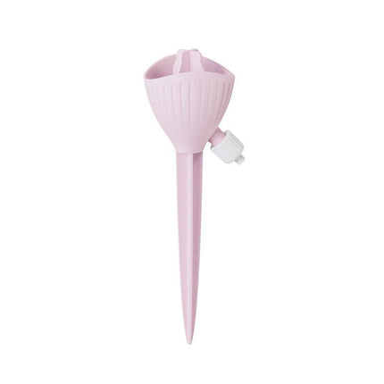 5-PCS Pink Automatic Plant Watering Spikes with Adjustable Flow Control Universal Fit 5 Pack for Indoor and Outdoor Potted Plants Reliable Gardening Solution for Local Homes.