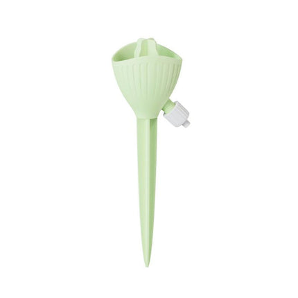 5-PCS Green Automatic Plant Watering Spikes with Adjustable Flow Control Universal Fit 5 Pack for Indoor and Outdoor Potted Plants Reliable Gardening Solution for Local Homes.