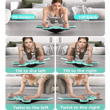 Green Multi-functional Balance Board with Timer for Core Training and Fitness Entertainment, Home Workout Equipment for Abdominal Strength and Overall Conditioning.