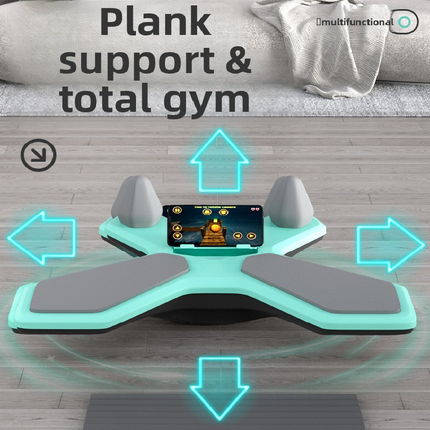 Green Multi-functional Balance Board with Timer for Core Training and Fitness Entertainment, Home Workout Equipment for Abdominal Strength and Overall Conditioning.