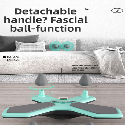 Green Multi-functional Balance Board with Timer for Core Training and Fitness Entertainment, Home Workout Equipment for Abdominal Strength and Overall Conditioning.
