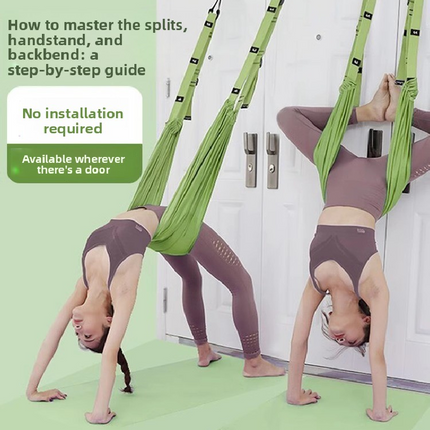 Pink Aerial Yoga Door Hanging Strap for Home Workouts Adjustable Stretch Band for Backbend Inversion and Flexibility Premium Standard Fit for Local Enthusiasts.