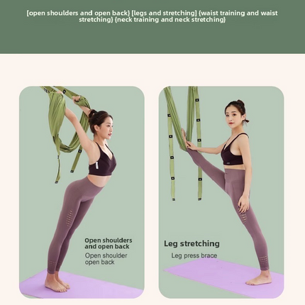 Blue Aerial Yoga Door Hanging Strap for Home Workouts Adjustable Stretch Band for Backbend Inversion and Flexibility Premium Standard Fit for Local Enthusiasts.