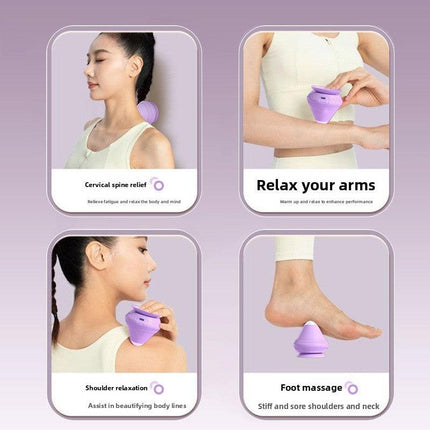 Purple Electric Suction Fascia Massage Ball with Heated Vibration Type-C Rechargeable Deep Muscle Relaxation Tool for Local Professionals and Modern Lifestyles.