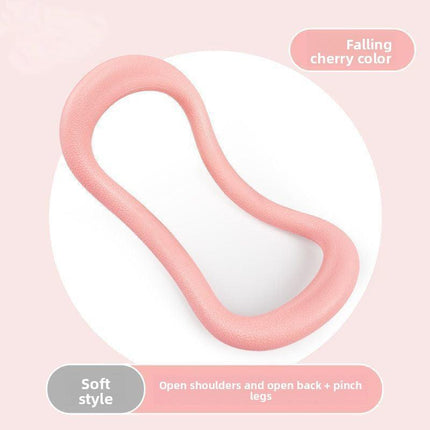 2-PCS Pink Multifunctional Yoga Ring Pilates Circle with Soft TPE Double Arc Design for Calf Relaxation and Posture Correction Ideal for Local Home Gym Fitness.