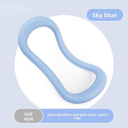 2-PCS Blue Multifunctional Yoga Ring Pilates Circle with Soft TPE Double Arc Design for Calf Relaxation and Posture Correction Ideal for Local Home Gym Fitness.