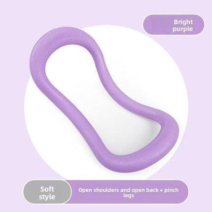 2-PCS Purple Multifunctional Yoga Ring Pilates Circle with Soft TPE Double Arc Design for Calf Relaxation and Posture Correction Ideal for Local Home Gym Fitness.