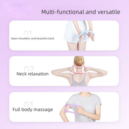2-PCS Purple Multifunctional Yoga Ring Pilates Circle with Soft TPE Double Arc Design for Calf Relaxation and Posture Correction Ideal for Local Home Gym Fitness.