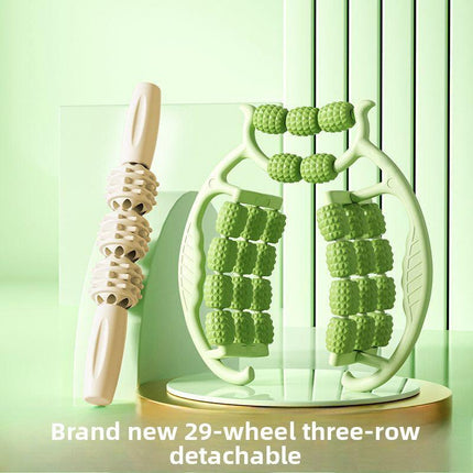 Blue 360-Degree Wrap Around Leg Roller Massager with 29 Acupressure Points for Muscle Recovery and Body Shaping Essential Tool for Local Home Workouts.