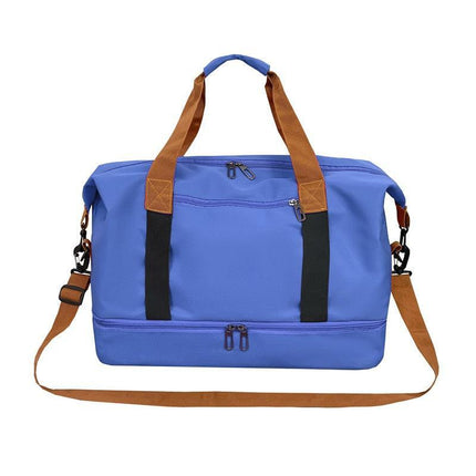 Royal blue Large Capacity Travel Duffel Bag for Women with Yoga Mat Holder and Shoe Compartment Water Resistant Weekend Bag Ideal for Local Gym and Travel Use.