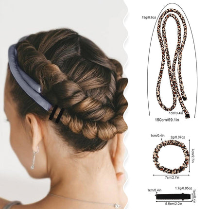 2-PCS Black Heatless Hair Curler Set Extra Long Overnight Soft Ribbon for Natural Big Waves Damage-Free Professional Home Styling Solution for Local Women.