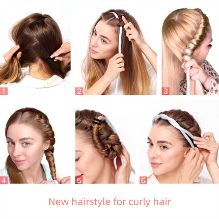 2-PCS Bronze color Heatless Hair Curler Set Extra Long Overnight Soft Ribbon for Natural Big Waves Damage-Free Professional Home Styling Solution for Local Women.
