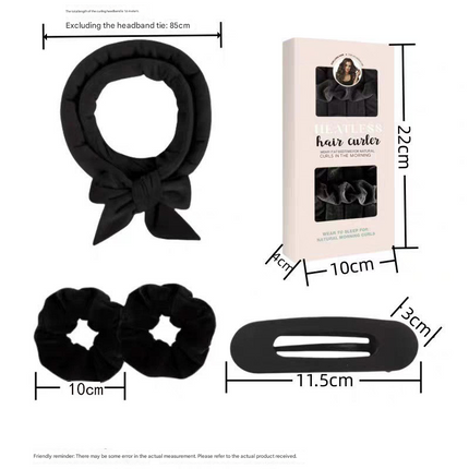Purple Heatless Hair Curler Set with Bowtie Ribbon for Natural Big Waves Damage-Free Overnight Hair Styling Essential for Your Local Modern Lifestyle.