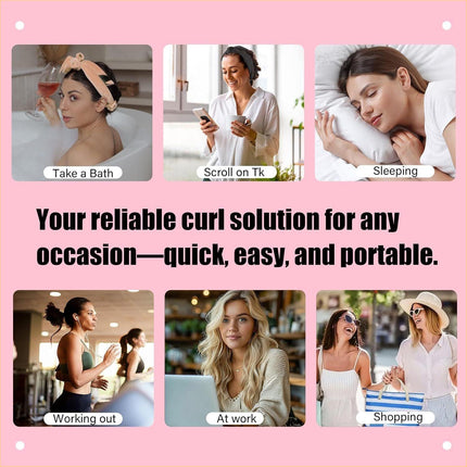 Light pink Heatless Hair Curler Set with Bowtie Ribbon for Natural Big Waves Damage-Free Overnight Hair Styling Essential for Your Local Modern Lifestyle.