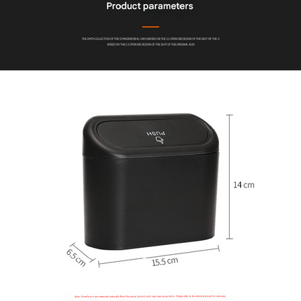 White Compact Car Trash Can 2 Pack Hanging Storage Bin with Push Lid for Vehicle Door and Seat Back Universal Fit Waste Management Solution for Local Drivers.