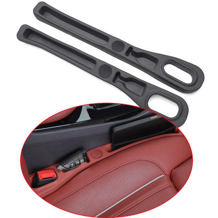 Black Car Seat Gap Filler Strip with Integrated Storage Slot Universal Interior Organizer for Mobile Phones and Keys Safety Solution for Local Drivers.