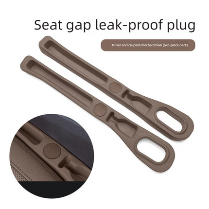 Brown Car Seat Gap Filler Strip with Integrated Storage Slot Universal Interior Organizer for Mobile Phones and Keys Safety Solution for Local Drivers.