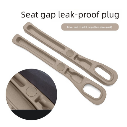 Beige Car Seat Gap Filler Strip with Integrated Storage Slot Universal Interior Organizer for Mobile Phones and Keys Safety Solution for Local Drivers.