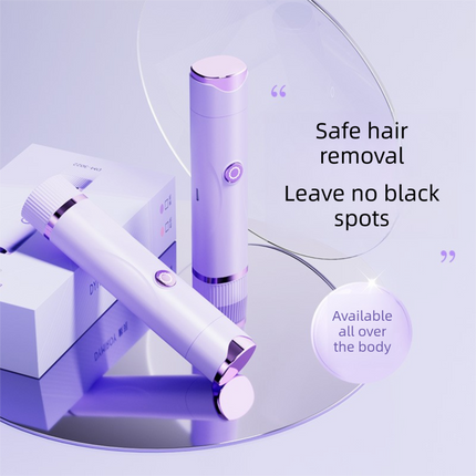 Purple Electric Hair Remover for Women 2-in-1 Dual Head Trimmer and Shaver with Ceramic Blades IPX7 Waterproof for Painless Full Body and Bikini Grooming.