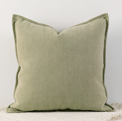 Yellowish-green Nordic Herringbone Chenille Pillowcases 2 Pack 45x45cm for Sofa and Bed Soft Decorative Cushion Covers No Inserts Included Local Standard Fit Home Styling.