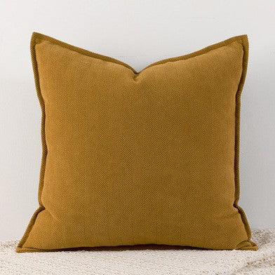 Turmeric Nordic Herringbone Chenille Pillowcases 2 Pack 45x45cm for Sofa and Bed Soft Decorative Cushion Covers No Inserts Included Local Standard Fit Home Styling.