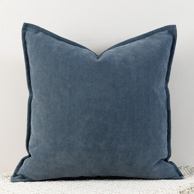 Classic Blue Nordic Herringbone Chenille Pillowcases 2 Pack 45x45cm for Sofa and Bed Soft Decorative Cushion Covers No Inserts Included Local Standard Fit Home Styling.