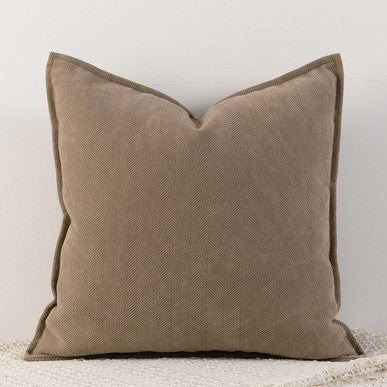 Coffee brown Nordic Herringbone Chenille Pillowcases 2 Pack 45x45cm for Sofa and Bed Soft Decorative Cushion Covers No Inserts Included Local Standard Fit Home Styling.