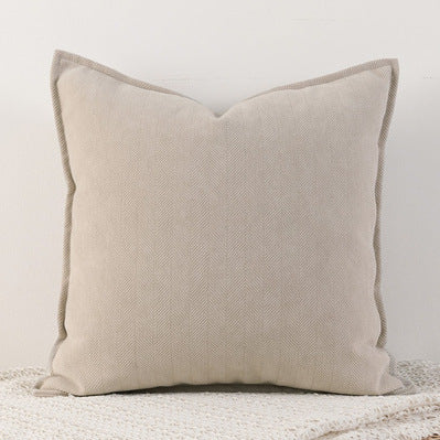 Milk tea colour Nordic Herringbone Chenille Pillowcases 2 Pack 45x45cm for Sofa and Bed Soft Decorative Cushion Covers No Inserts Included Local Standard Fit Home Styling.