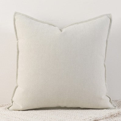 Cream White Nordic Herringbone Chenille Pillowcases 2 Pack 45x45cm for Sofa and Bed Soft Decorative Cushion Covers No Inserts Included Local Standard Fit Home Styling.