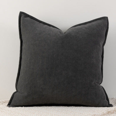 Dark grey Nordic Herringbone Chenille Pillowcases 2 Pack 45x45cm for Sofa and Bed Soft Decorative Cushion Covers No Inserts Included Local Standard Fit Home Styling.