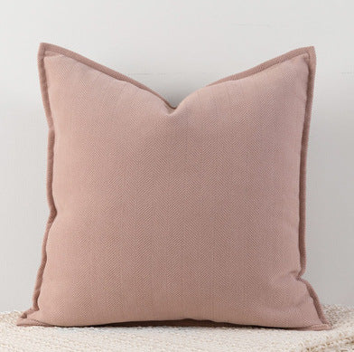 Dirty Pink Nordic Herringbone Chenille Pillowcases 2 Pack 45x45cm for Sofa and Bed Soft Decorative Cushion Covers No Inserts Included Local Standard Fit Home Styling.