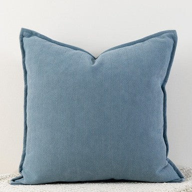 Hazy Blue Nordic Herringbone Chenille Pillowcases 2 Pack 45x45cm for Sofa and Bed Soft Decorative Cushion Covers No Inserts Included Local Standard Fit Home Styling.