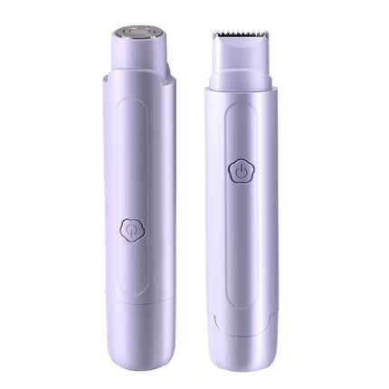 Purple Electric Hair Remover for Women Dual-Head Design Wireless Rechargeable Trimmer for Bikini and Full Body Painless Grooming for Local Professionals.