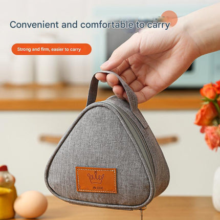 3-PCS Grey Triangular Insulated Lunch Bag with Food-Grade Aluminum Lining for Heat Preservation and Freshness, Ideal for Meals, Snacks, Eggs, and Milk on the Go.