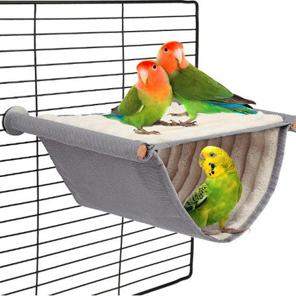 2-Pack White Bird Hammock Bed for Parrots, Budgies, and Small Pets – Warm, Soft, Washable Hanging Nest with Easy Installation for Cage or Window Use(Size: L).